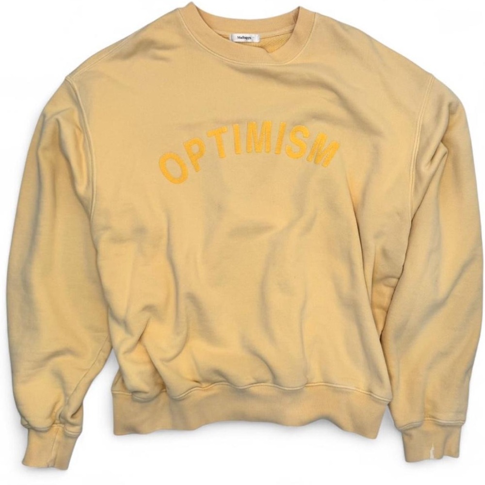 Madhappy “OPTIMISM” Crewneck Sweatshirt Yellow Size M